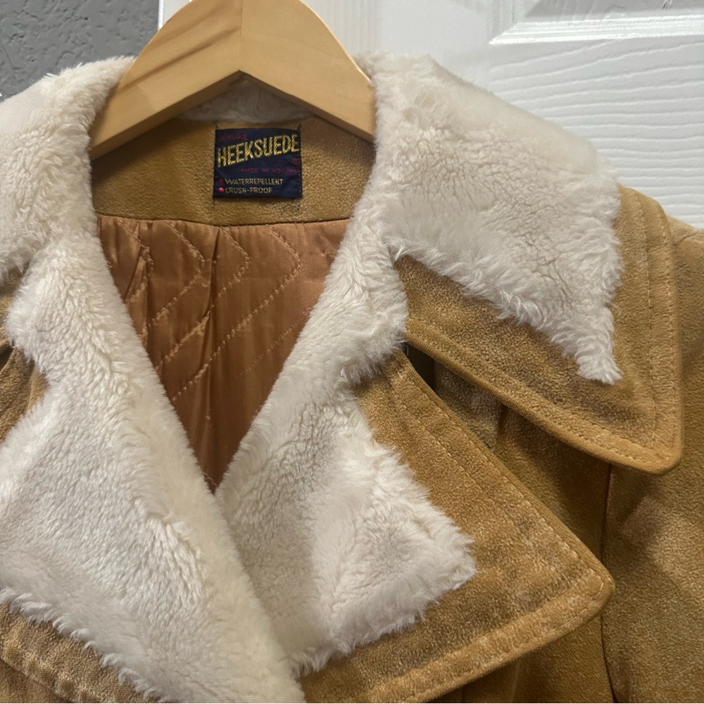 Vintage genuine Heeksuede brown jacket winter coat women’s size small medium - Picture 2 of 8